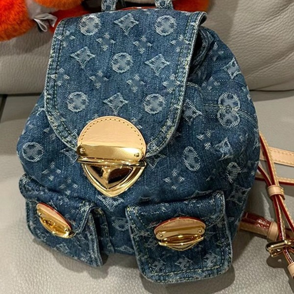 Neie populäre Denim Jacquard-Rucksak mat modeschen, lässegen, gedréckten Duebelrucksäck fir Reesen a villfältegen Eenzelrucksäck_voghion.com