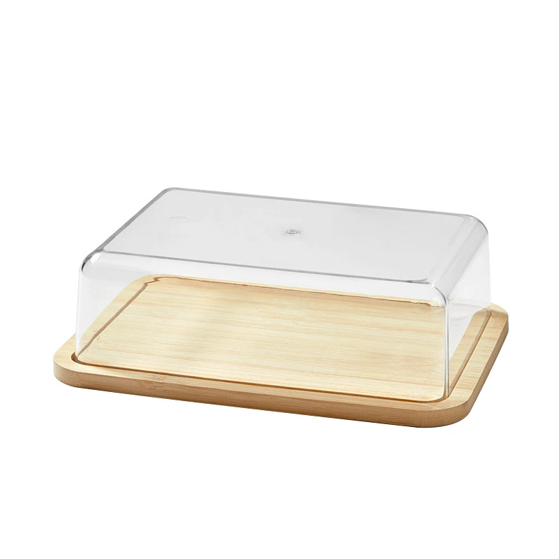 Rectangular cheese butter dish cheese box storage fresh-keeping box cake dessert bread dessert plate with cover