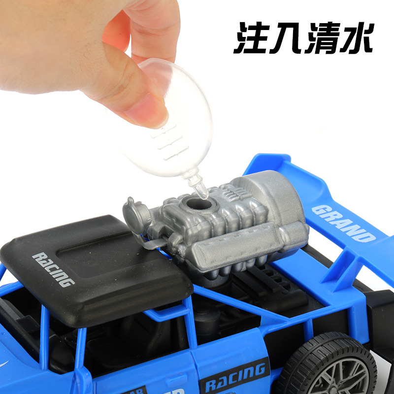 Coche de carreras de spray eléctrico para niños, música para caminar universal, luz, modelo de simulación de tracción en las cuatro ruedas, coche, niño, rompecabezas