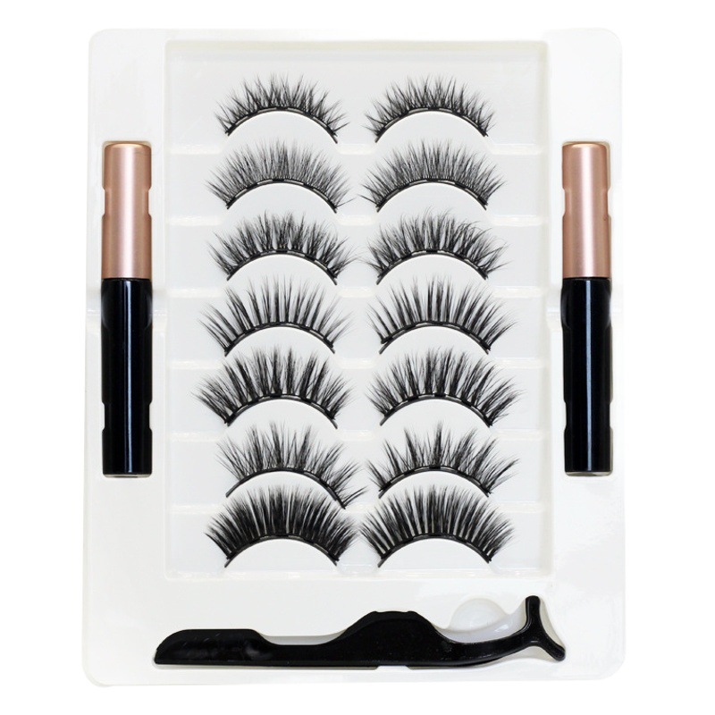 Cross-Border 5 imán pestañas postizas delineador de ojos magnético Caja 7 pares de pestañas magnéticas