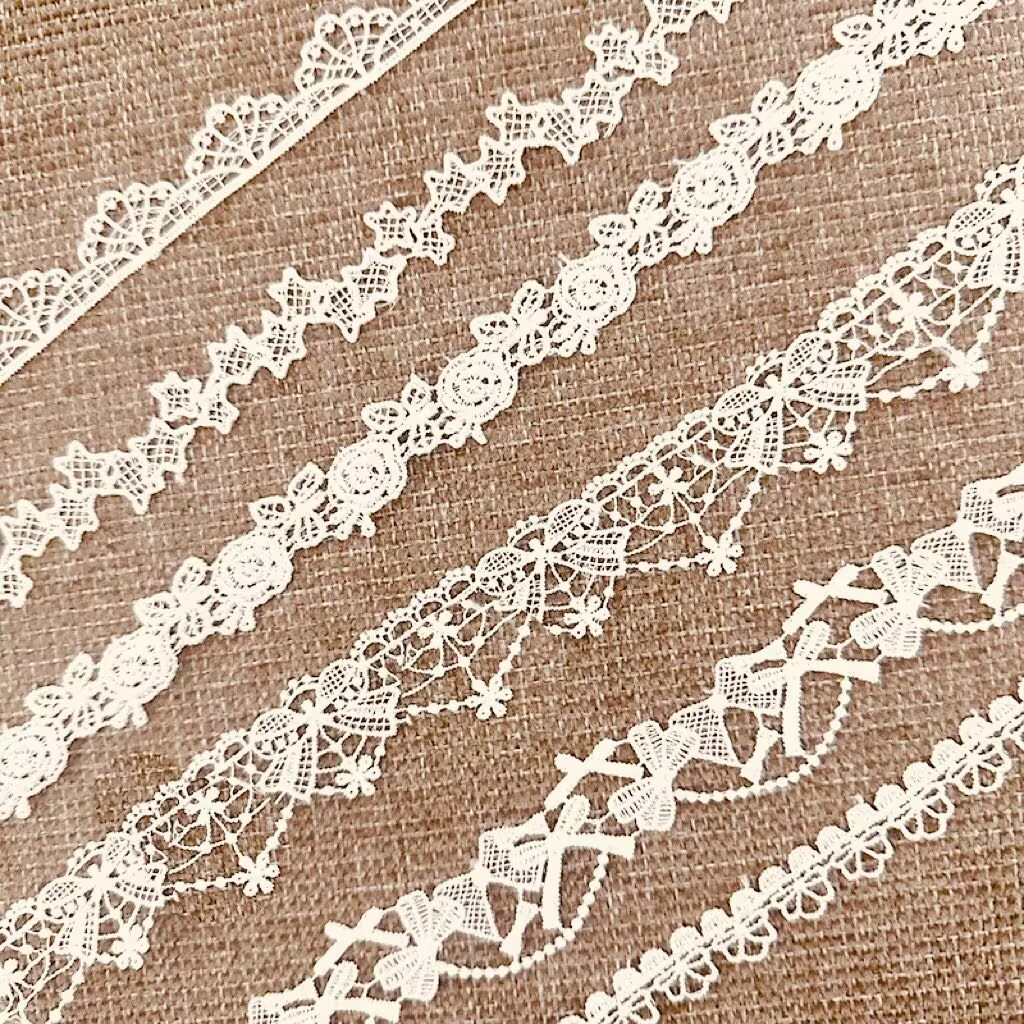 厂家直销水溶花边服装辅料牛奶丝白花边DIY电脑刺绣衣服童装配饰