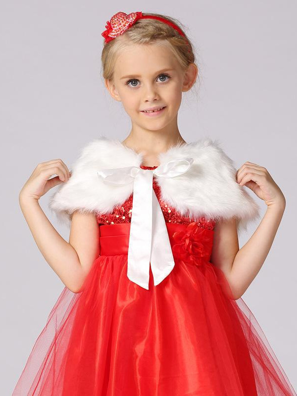 Una pieza de entrega de la niña chal 2024 nueva ropa para niños moda estilo coreano chal peludo accesorios para niños