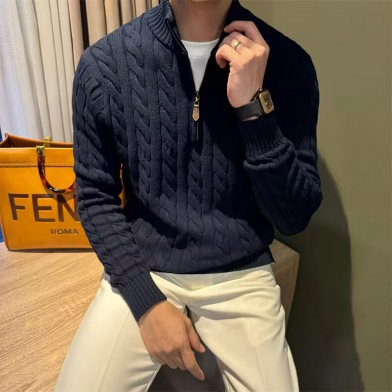 2026 Fall/Winter New Cardigan Sweater, American Retro Casual Lazy Style V-Neck Knitwear, Men's Solid Color Jacket