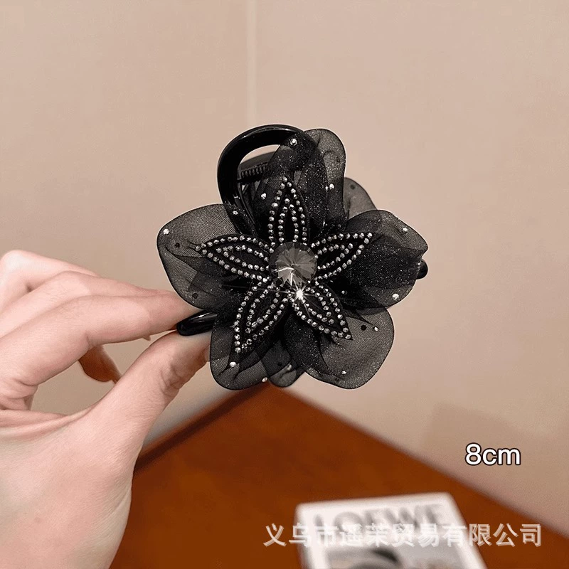 Атмосферная заколка для волос для фотосессий, крабовая заколка, модная hair accessory, с цветами