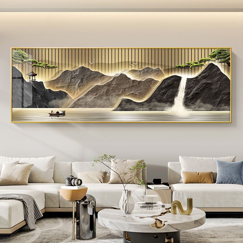 Liushui Shengcai sala de estar pintura decorativa nuevo sofá chino fondo pintura colgante de pared salón de té Zen pinturas murales paisajes