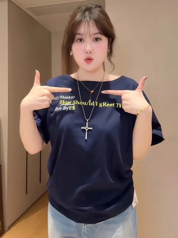 ドロップシッピングオフショルダー半袖レディース Tシャツワンショルダー 2025 新しい女性のルーズレイジーリラックスオフショルダートップ|undefined
