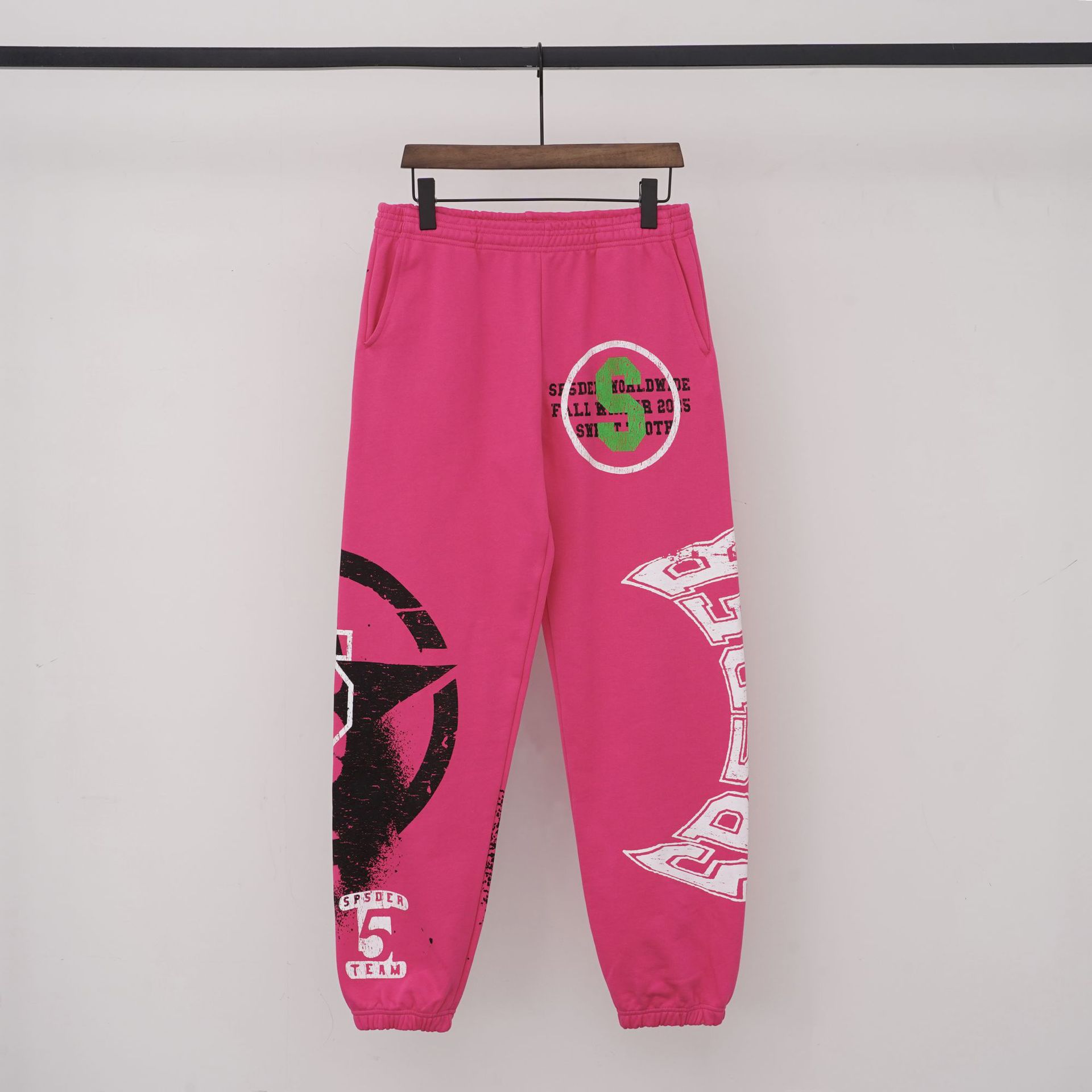 Sp5der Sweatpants Graphic Pink