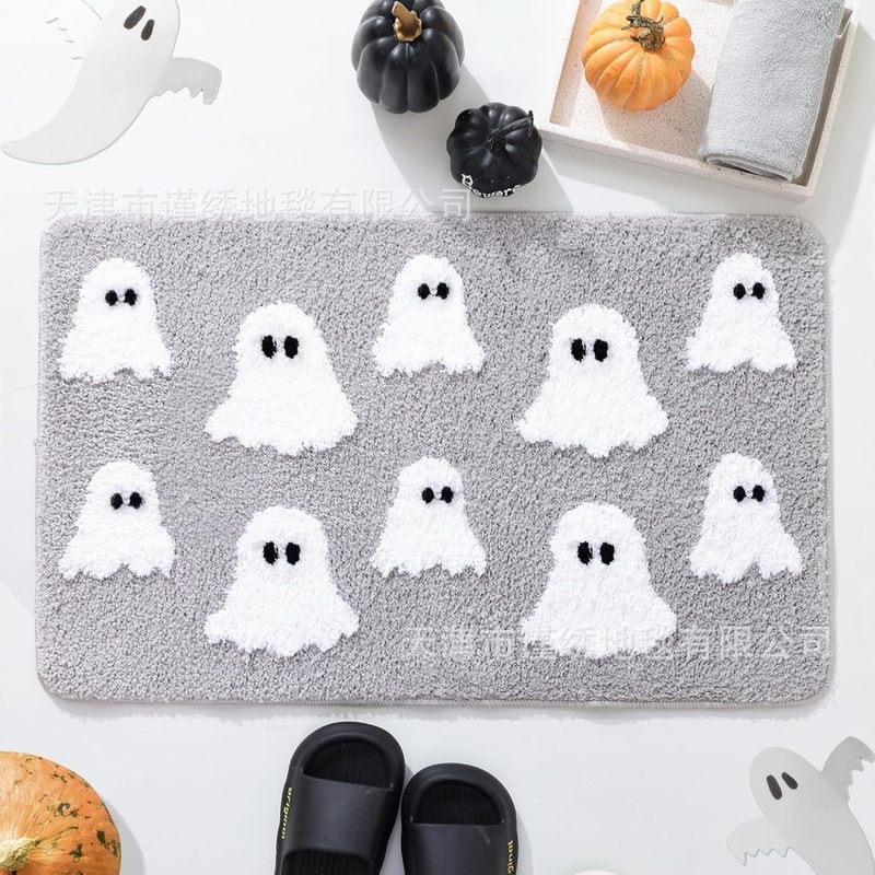 国境を越えたハロウィーンの幽霊は、カシミヤの玄関マット漫画の浴室滑り止めマットアマゾンtemu代発マットを模倣している|undefined