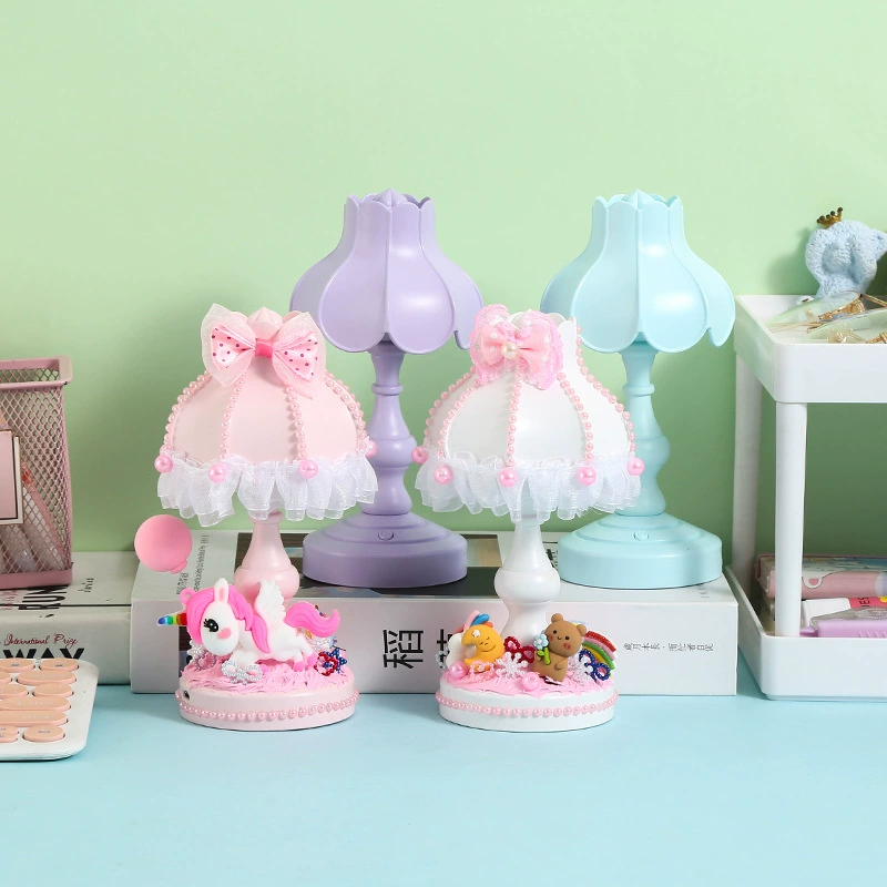 Creative cartoon table lamp, bag accessory, night light, DIY, Birthday gift
