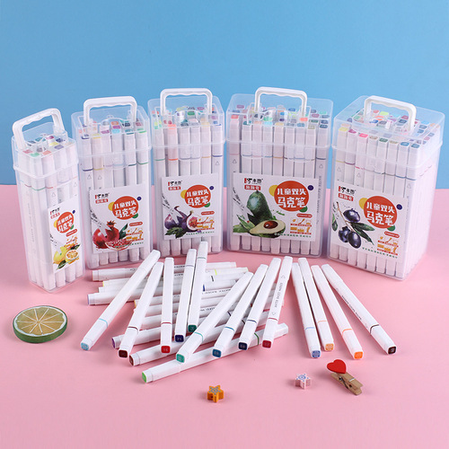 Fengtu double-headed marker pen water-based marker pen wholesale primary school student painting pen 24 colors 48 colors art supplies