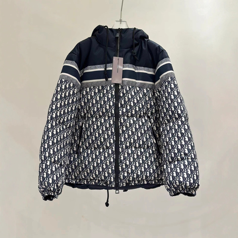 Special Offer 90% White Goose down Houndstooth Pattern Double-Sided Warm and Cold-Proof Men's down Jacket Men Feather Coat