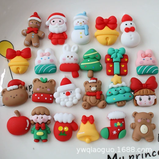 2022 новые рождественские аксессуары патч DIY кремовый клей смола ручной работы головной убор шпилька материал колокольчик