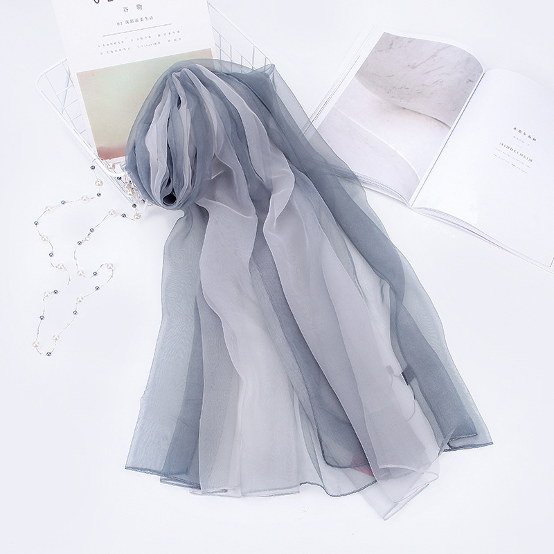 Silk scarf long in stock Beach scarf sunscreen thin wrap ultra-soft scarf Western style essential printing for batch