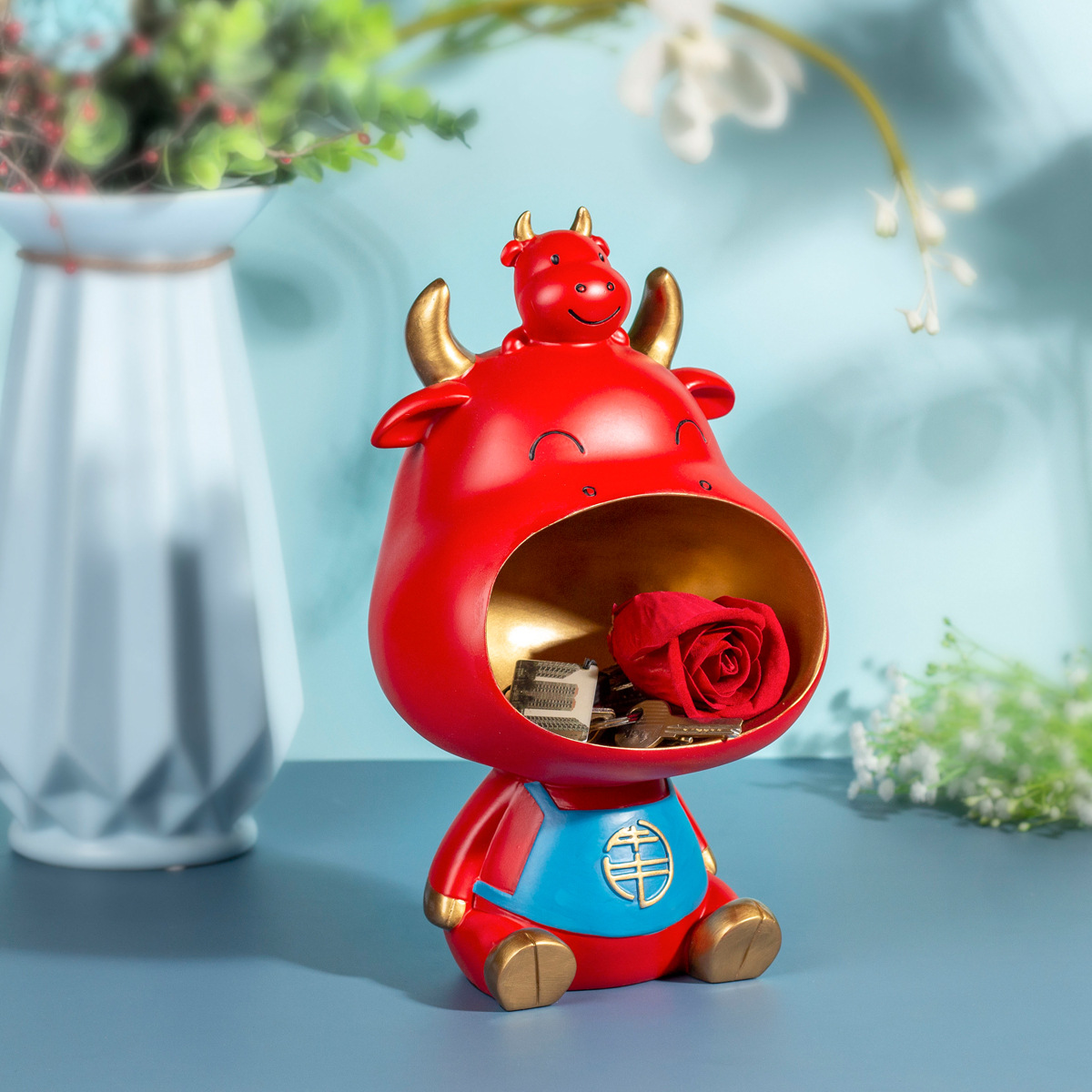 创意新年家居装修装饰摆件玄关钥匙收纳客厅乔迁新居礼物装饰品