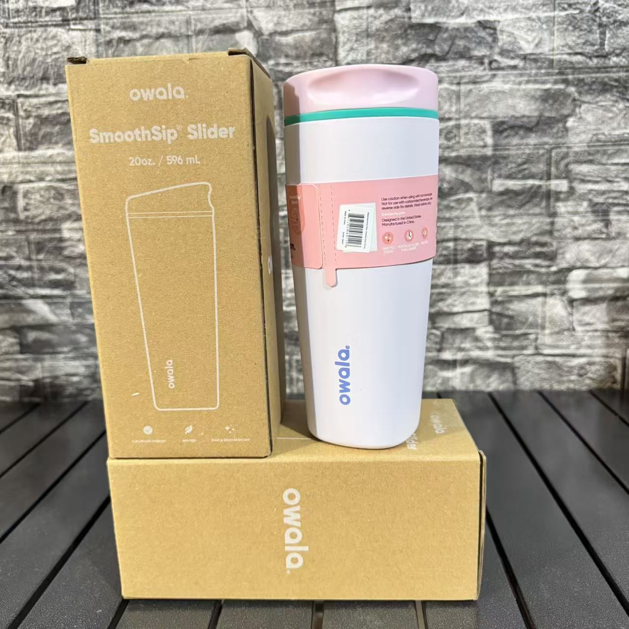 커피컵-핑크화이트-20oz