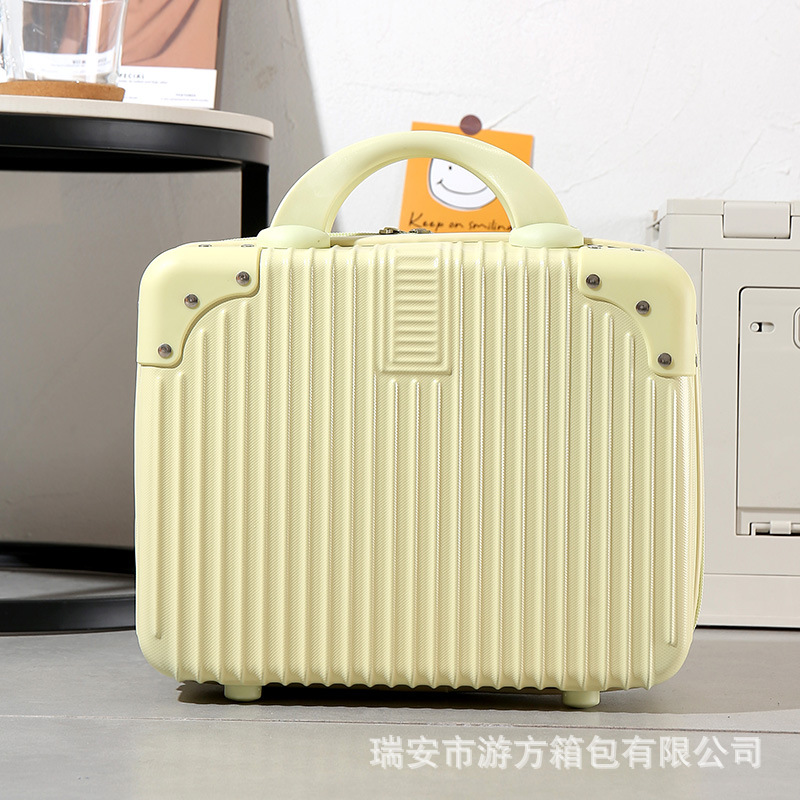 Portátil de equipaje de las mujeres pequeño ligero de 16 pulgadas mini lindo de 14 pulgadas caja de maquillaje contraseña bolsa de almacenamiento de viaje
