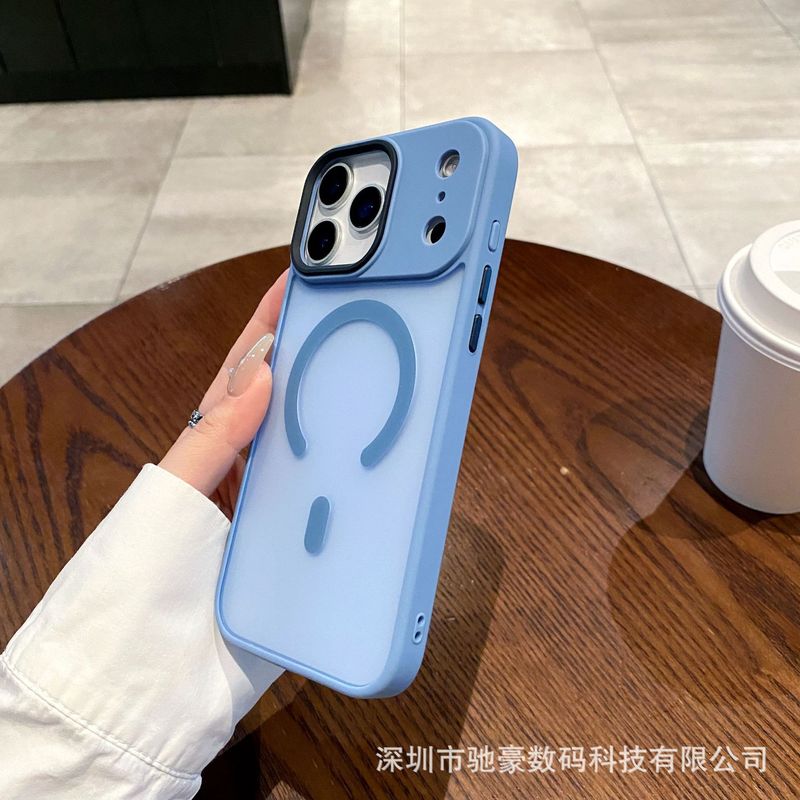 适用iPhone17promax肤感磨砂磁吸手机壳苹果16大孔全包防摔PC套15|undefined