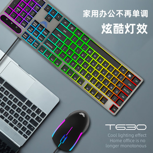 AULA tarantula T630 mechanical feel keyboard mouse wired suit gaming gaming metal panel desktop computer