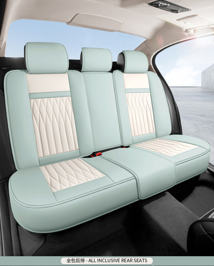 25 Years New All-Inclusive Diamond-Shaped Full-Leather Car Seat Cushion for All Seasons Manufacturer Wholesale All-Inclusive Seat Cover Cushion