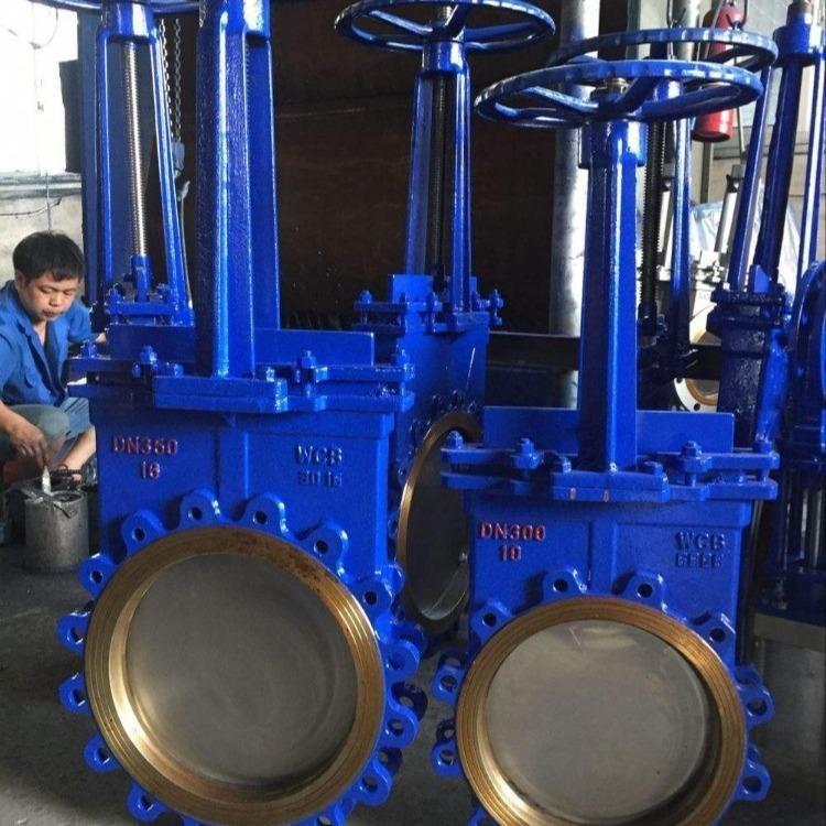 手动明杆软密封刀型闸阀 PZ73X-10P DN100 不锈钢刀闸阀 PZ73X