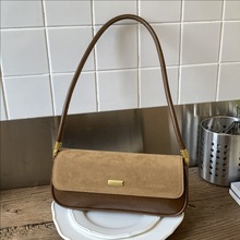 跨境百搭韩系腋下包包女2025新款冬简约休闲单肩包高级质感法棍包