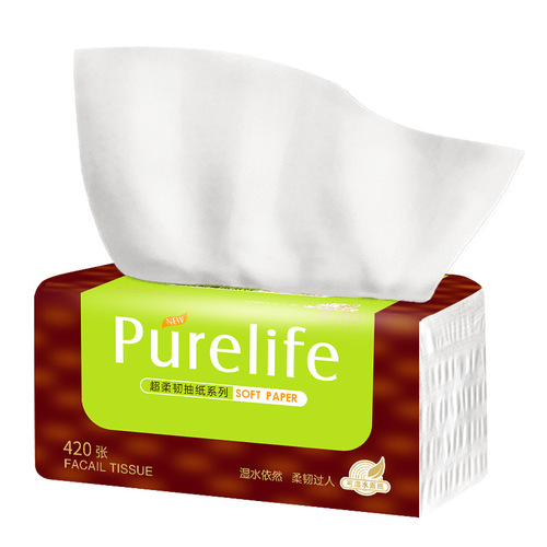 Tianyu tissue paper household wholesale mother and baby tissue skin-friendly flexible paper facial tissue manufacturer direct sales one piece drop shipping