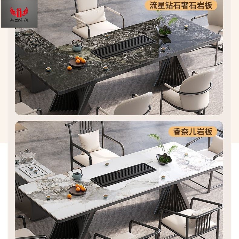 mesa de té de oficina de tabla grande mesa de té de tabla pequeña mesa de té de tabla de piedra de lujo mesa de té de tabla de roca combinación de balcón hervidor de agua integral