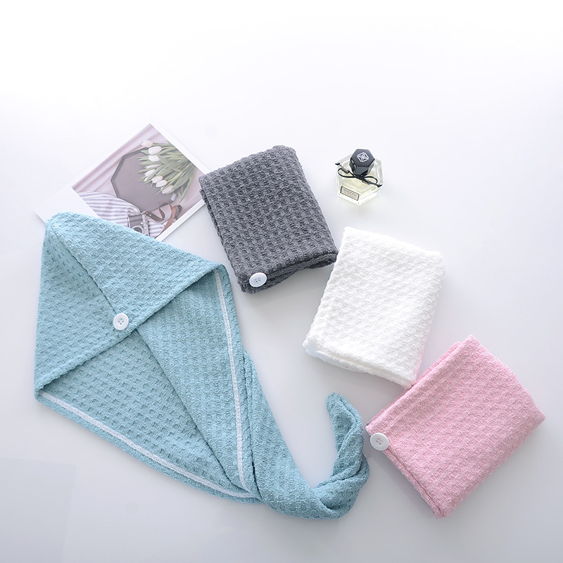 Toalla de secado rápido para cabello con textura de waffle_voghion.com