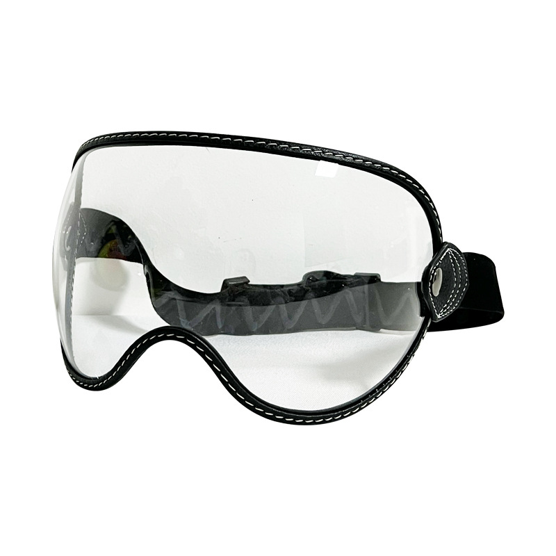 ヘルメット泡鏡日焼け止めヘルメット汎用レンズ全ヘルメット3/4レトロ耐衝撃防風砂ストラップゴーグル