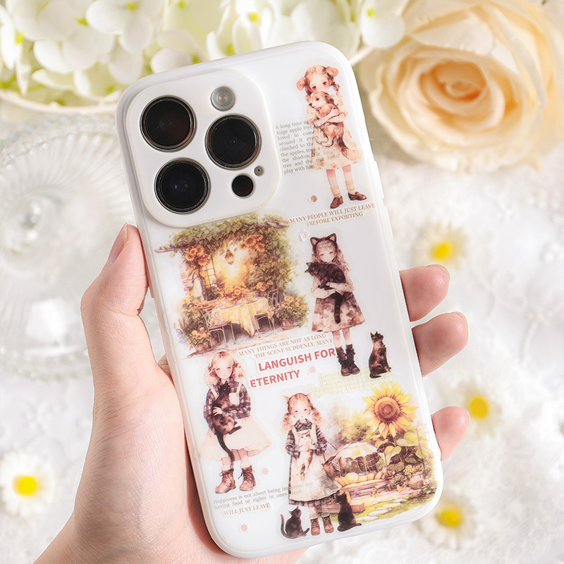 Qili Huazhang transparente pegatinas de cinta adhesiva impermeable pet rolldiy diario de mano pegatinas decorativas pegatinas de paisaje artificial