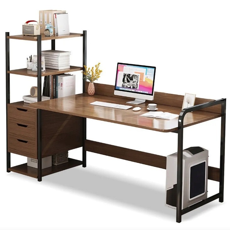 Amazon Bookshelf Computer Desk Integrated Bedroom Children's Reading and Writing Desk Rental House Office Desk Student Desk