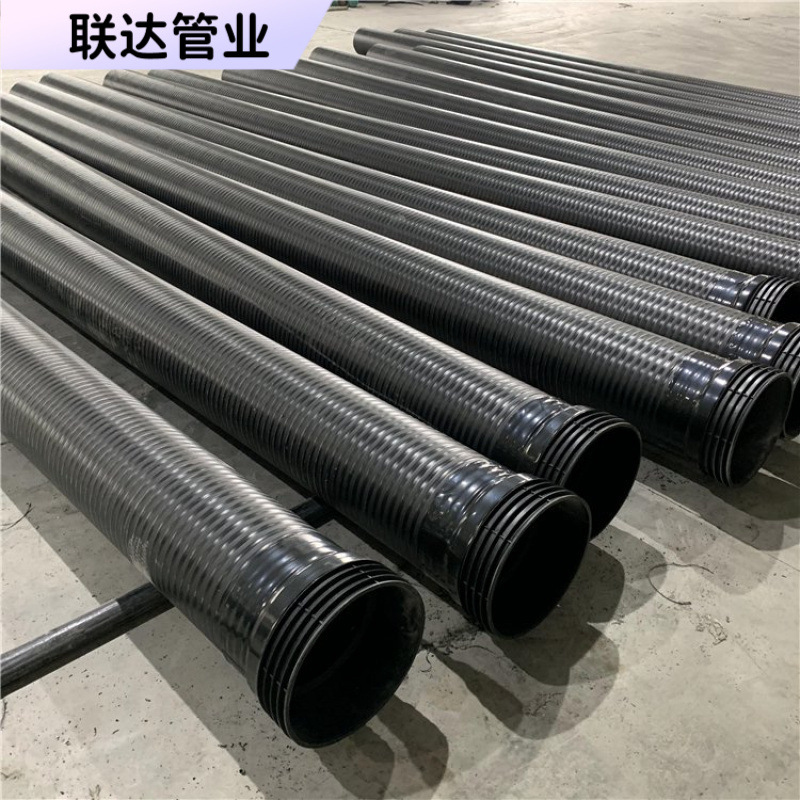 HDPE中空壁缠绕管地下排污水中空壁克拉管双壁波纹大口径钢带井筒