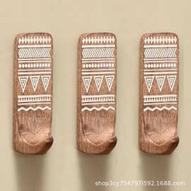 跨境木质复古挂钩单个衣帽钩置物架玄关衣帽钩浴室毛巾钩