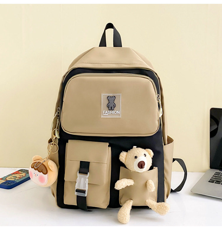 Zaini per bambini, nuovi zaini scolastici per studenti universitari, zaino per bambine con bambola e orso dei cartoni animati, zaino casual carino per donne_voghion.com