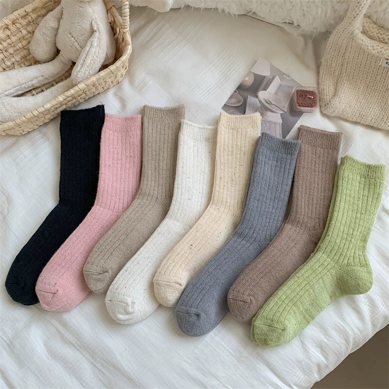  Velvet warm demi-season Japanese knee socks, mid-length