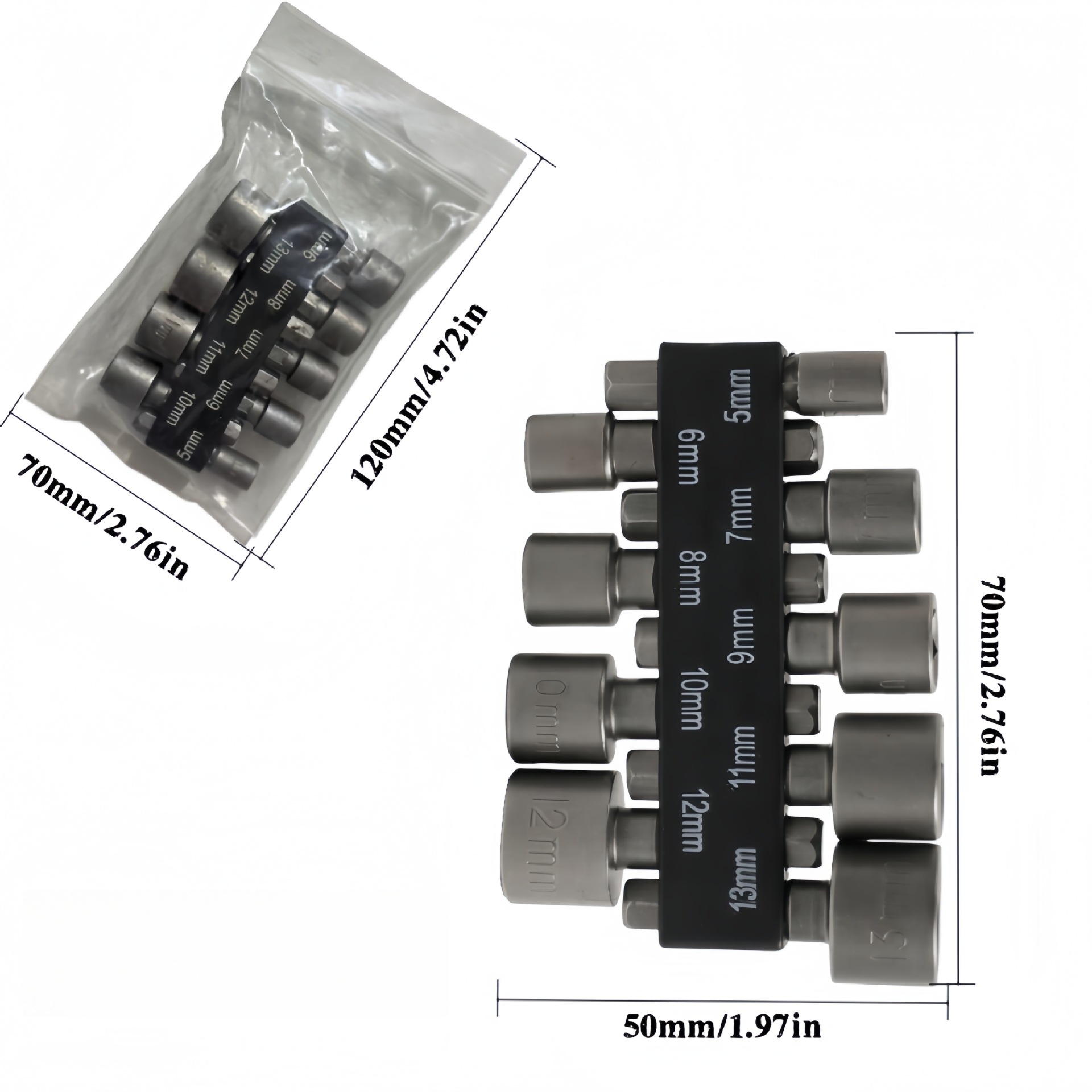 14 unids 9 unids combinación manga hogar herramienta lote cabeza conversión cabeza hex tornillo viento eléctrico lote
