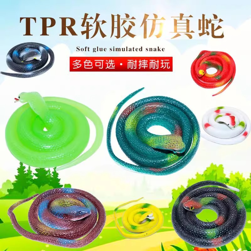 Toy Rubber Creative Soft Rubber Spoof Scary Fake Snake Artificial Animal Model Props Cobra