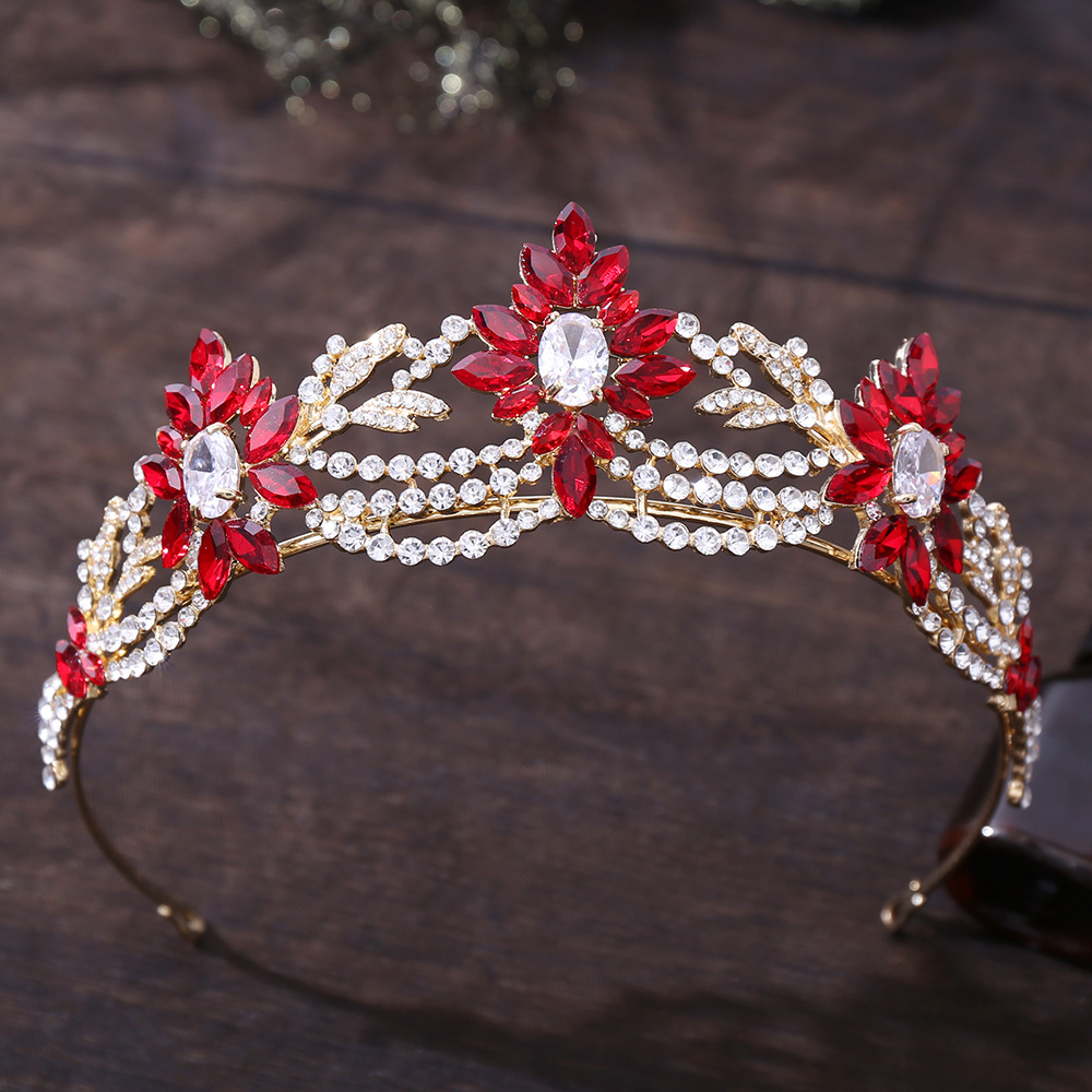 Fashion Oval Crown Alloy Inlaid Zircon Crown 1 Piece display picture 3