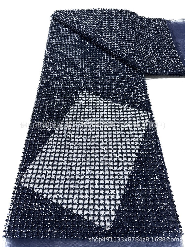 Tejido de bordado de cuentas pesadas, vestido de boda de alta gama, bordado de tela, vestido de noche de Oriente Medio, stock image 9