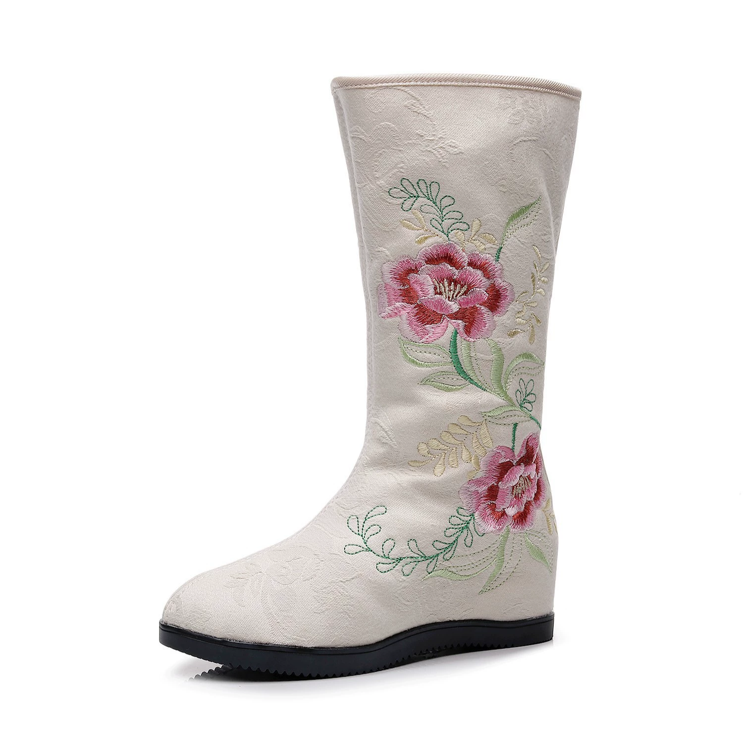 Полупальто Hanfu с вышивкой, Boots, обувь до икры, хлопковая подкладка, размеры 34–41