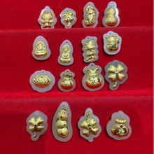 新款白玉金镶玉观音弥勒佛鱼吊坠男女款福袋项链直播专供礼品批发