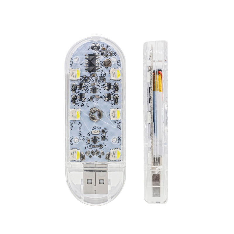 Auto Touch USB Lámpara de atmósfera inalámbrica lámpara de pie de luz de avión parpadeante de respaldo iluminación colorida decoración lámpara de advertencia image 5