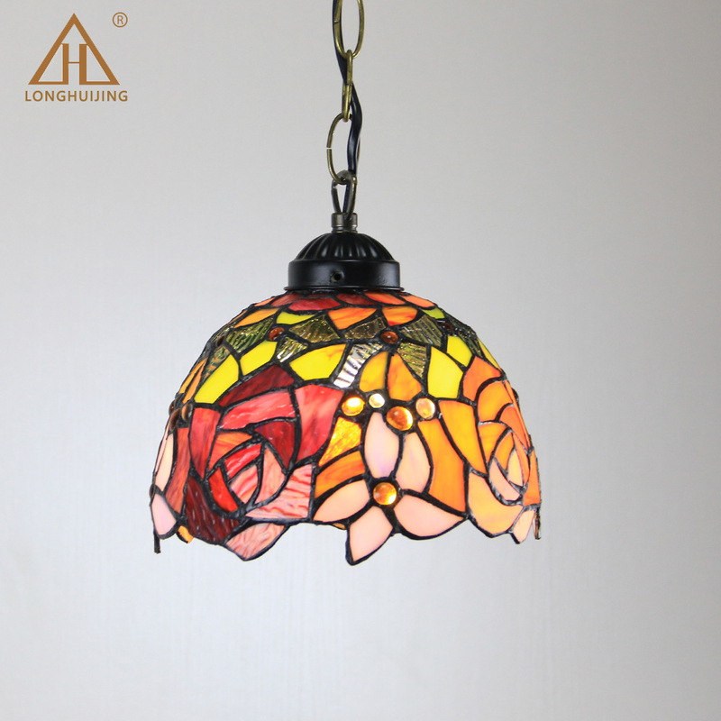 Huijing Tiffany American Rose Lighting Corridor Entrance Corridor Toilet Lighting Children's Operation Eye Protection Chandelier Huijing Tiffany American Rose Lighting Corridor Entrance Corridor Toilet Lighting Children's Operation Eye Protection Chandelier
