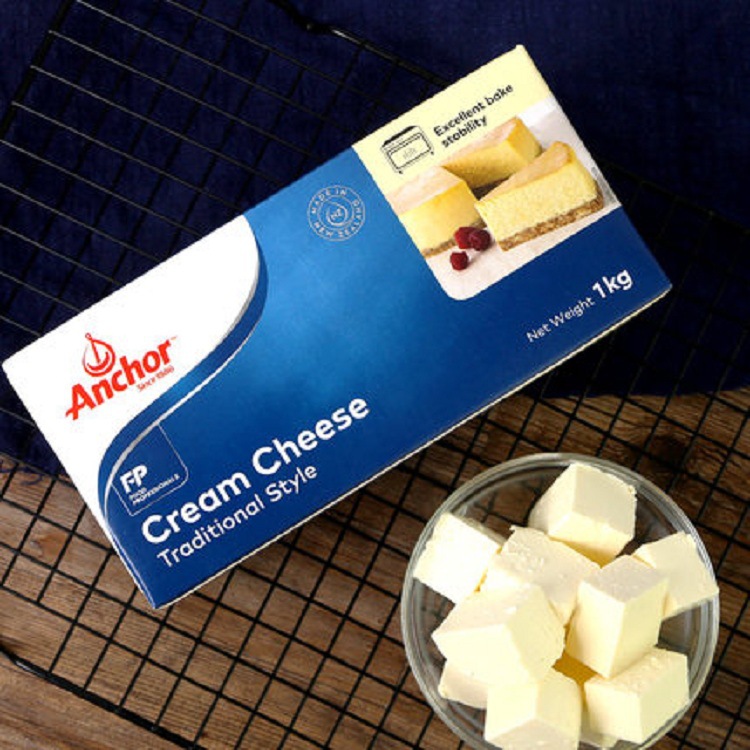 安佳干酪芝士块烘焙蛋糕家用材料1kg 进口新西兰乳酪干酪奶油奶酪