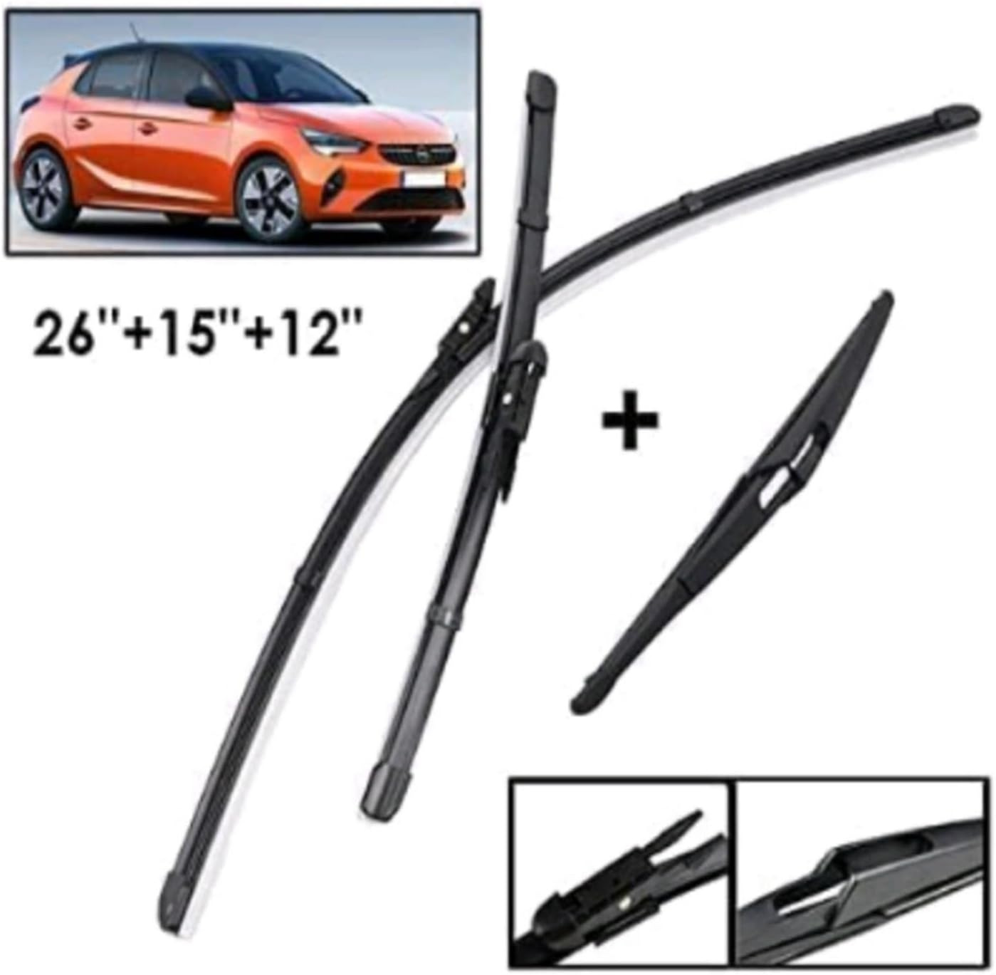 Suitable for Opel Corsa E Wiper 26+15+12 Vauxhall Corsa E 2015-2018
