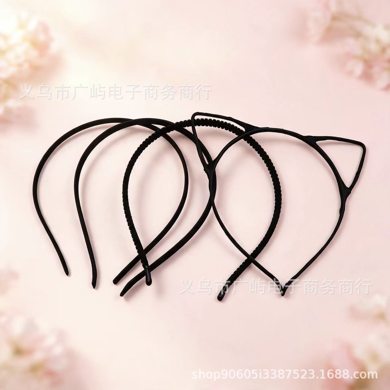 Black fabric-wrapped velvet headband, Korean-style fabric headwear, handmade DIY hair accessory, children's jewelry