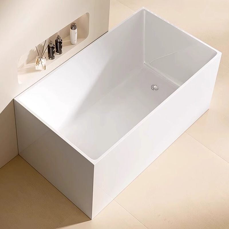 Acrylic adult-sized freestanding deep soaking bathtub, suitable for small apartments, Japanese-style bathtub, seamless and compact