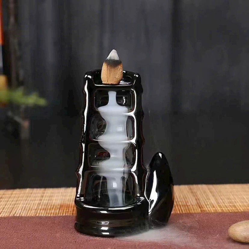 Backflow Ceramic Incense Burner, Inverted Mountain Design, Decorative Office Home Accent