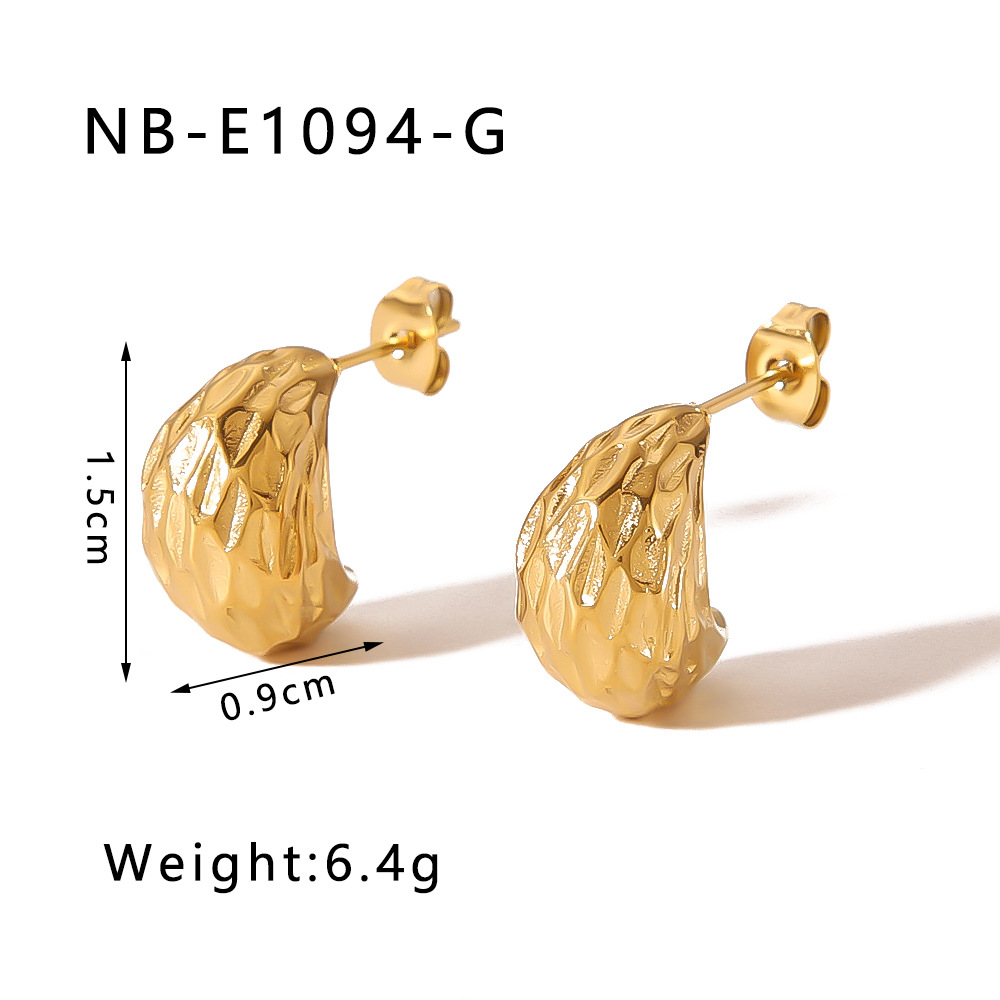 C Shape, Geometric, Round, Square, Heart Shape Pattern Women's Gender PVD Coated 18K Gold Real Gold Plated C Shape Geometric Heart Shape 304 Stainless Steel IG Style Modern Style Waterproof Non Tarnish Ear Studs