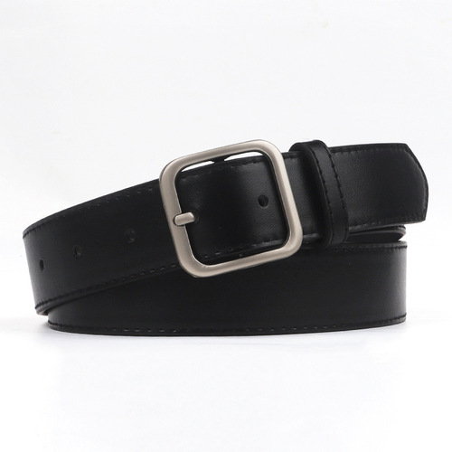South Korea ulzzang new casual versatile retro metal square buckle belt women's simple decorative jeans belt